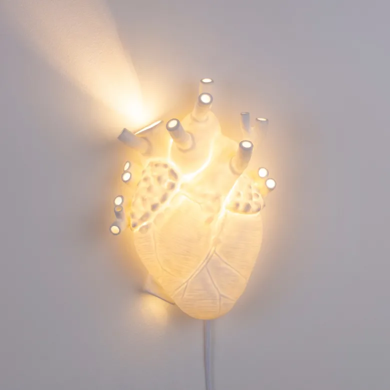 Heart lamp love in bloom vägglampa
