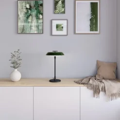 Horisont H475 bordslampa mattsvart/blank skogsgrön