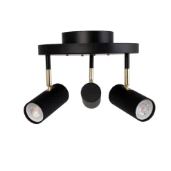 Hubble 3 plafond svart/borstad mässing