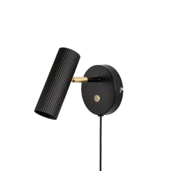 Hubble vägglampa svart/borstad mässing