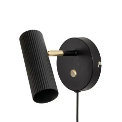 Hubble vägglampa svart/borstad mässing