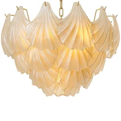 Ibiza Chandelier taklampa Antin mässing/champagnefärgat glas