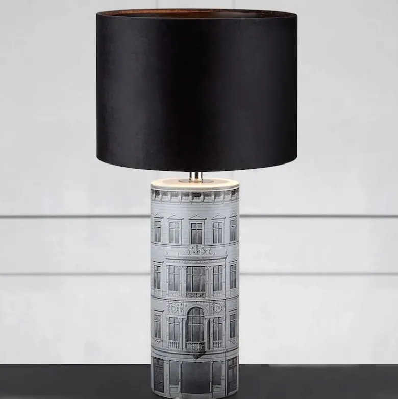 Ichi bordslampa grå/svart