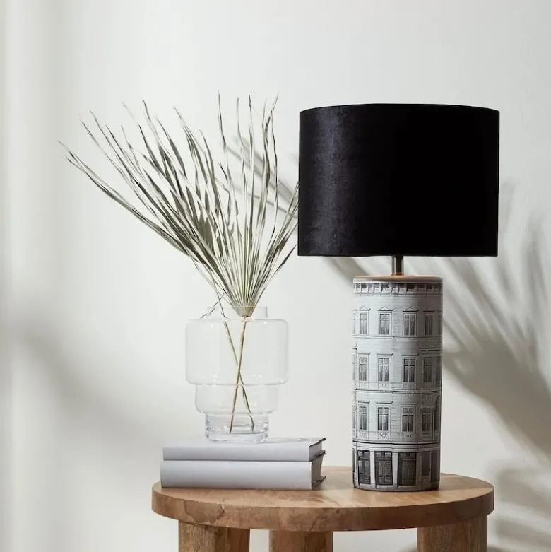 Ichi bordslampa grå/svart