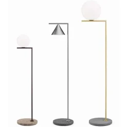 IC Lights F2 outdoor golvlampa borstad mässing/grå lava marmor