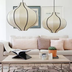 Indochina Onion L lampskärm Kit whit black ribbon