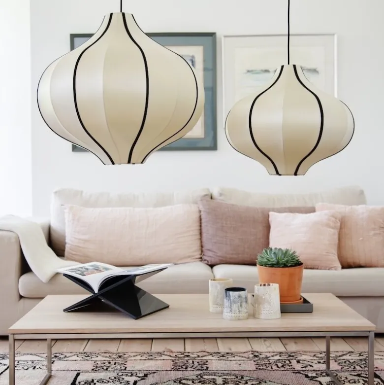 Indochina Onion L lampskärm Kit whit black ribbon