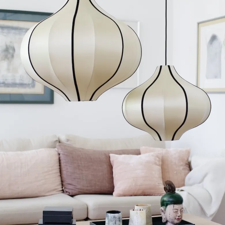 Indochina Onion L lampskärm Kit whit black ribbon