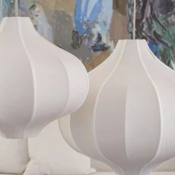 Indochina Onion L lampskärm sand whit sand ribbon