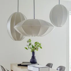 Indochina Oval L lampskärm offwhite whit offwhite ribbon