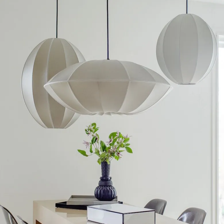 Indochina Oval S lampskärm offwhite whit offwhite ribbon