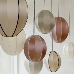 Indochina Oval S lampskärm offwhite whit offwhite ribbon