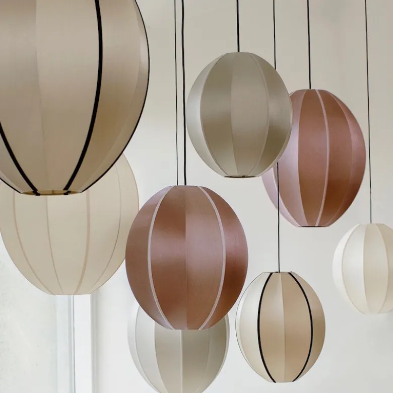 Indochina Oval S lampskärm offwhite whit offwhite ribbon