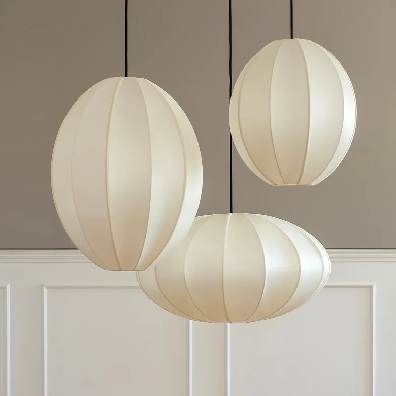 Indochina Pumpkin lampskärm offwhite whit offwhite ribbon