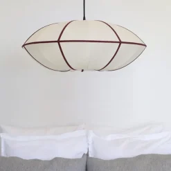 Indochina Ufo lampskärm offwhite/burgundy