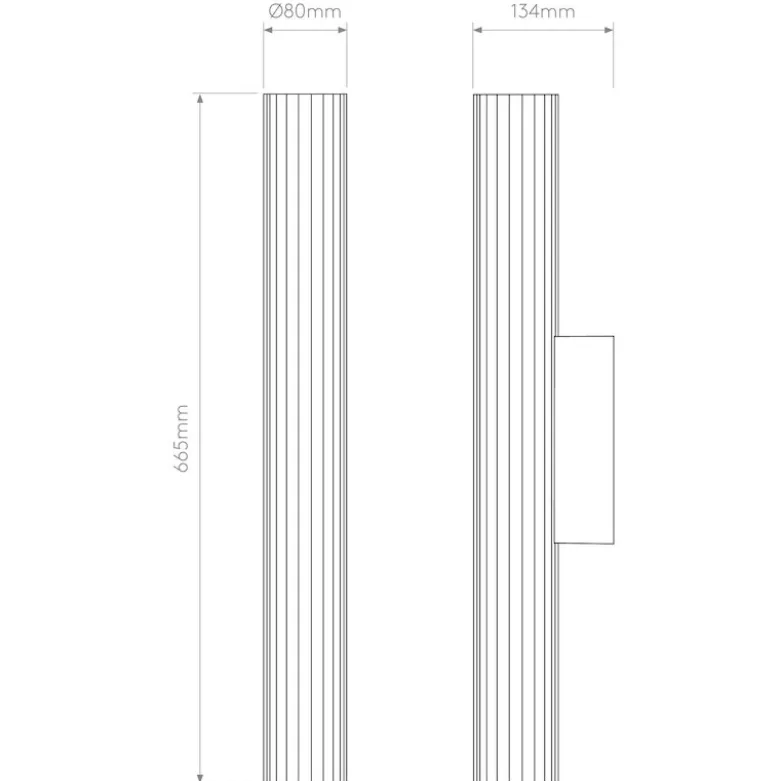 Io 665 vägglampa IP44 polerad krom