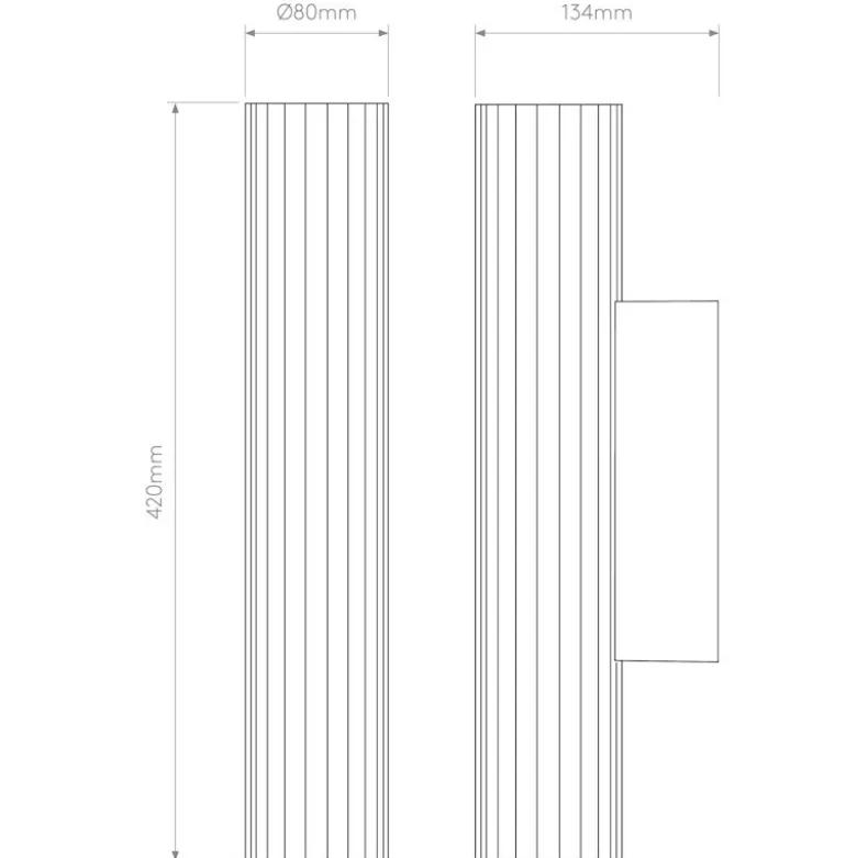 Io 420 vägglampa IP44 polerad krom