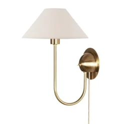 Iris vägglampa creme/borstad mässing