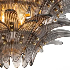 Italo Chandelier taklampa Borstad mässing/rökfärgat glas