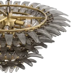 Italo Chandelier taklampa Borstad mässing/rökfärgat glas