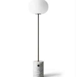 JWDA golvlampa white vit marmor/bronserad mässing