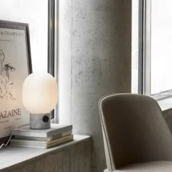 JWDA stor Bordslampa vit marmor