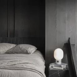 JWDA stor Bordslampa vit marmor