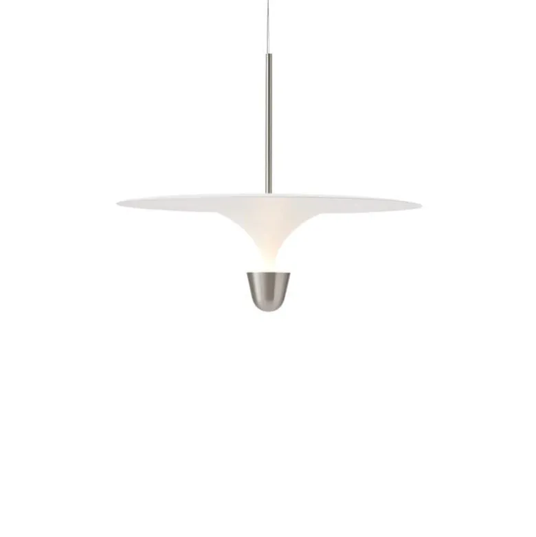 Kantarell Ø60 taklampa nickelpläterad/vit