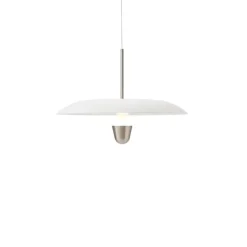 Kantarell Ø55 taklampa nickelpläterad/vit