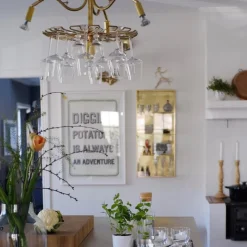 Karamell taklampa rå mässing
