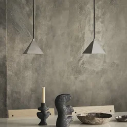 Kare taklampa tumbled stainless steel