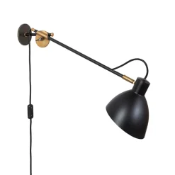 KH#1 vägglampa lång arm svart