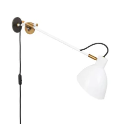 KH#1 vägglampa lång arm vit