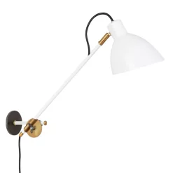 KH#1 vägglampa lång arm vit