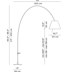 Lady Costanza D13E d. Golvlampa Aluminium vit skärm