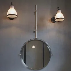 Lampe Gras N°304 bathroom vägglampa round svart/frostat glas