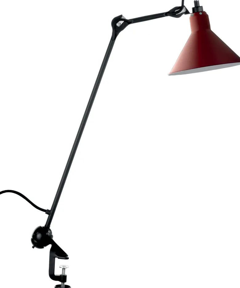 Lampe Gras N°201 bordslampa conic svart/röd
