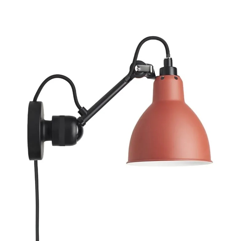 Lampe Gras N°304 CA vägglampa round svart/röd