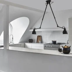 Lampe Gras N°302 double taklampa round svart