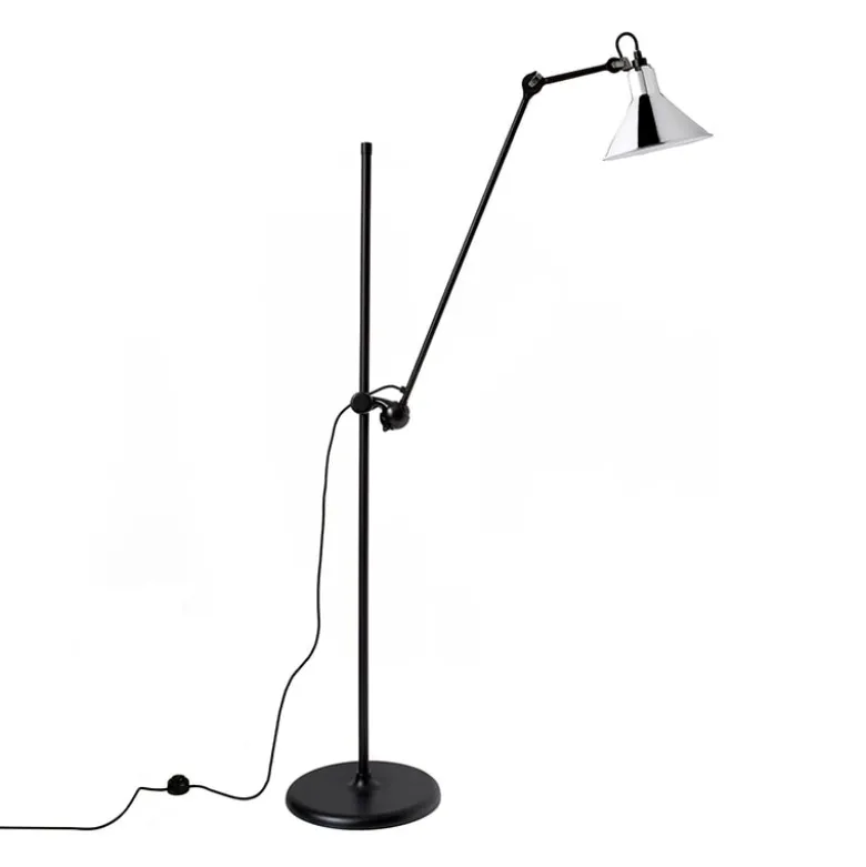 Lampe Gras N°215 golvlampa conic svart/krom