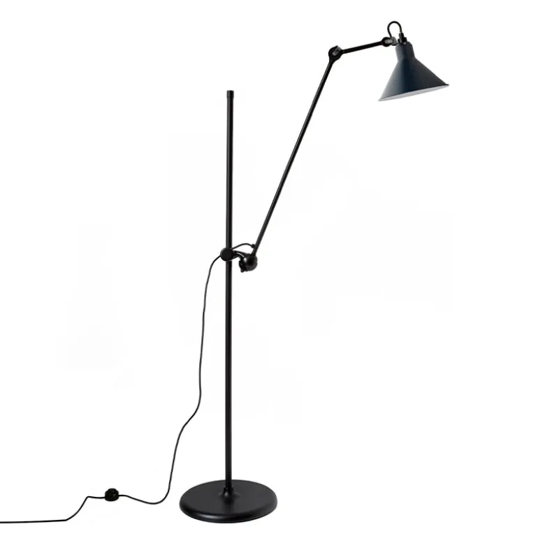 Lampe Gras N°215 golvlampa conic svart/blå