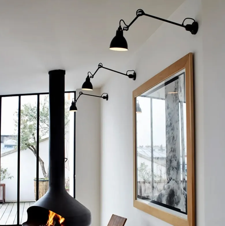 Lampe Gras N°304 L40 vägg/taklampa round svart
