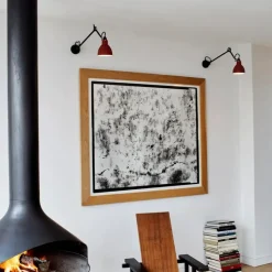 Lampe Gras N°304 L40 vägg/taklampa round svart/röd