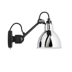 Lampe Gras N°304 SW vägglampa round svart/krom