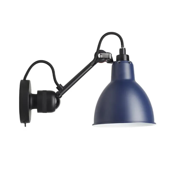 Lampe Gras N°304 SW vägglampa round svart/blå