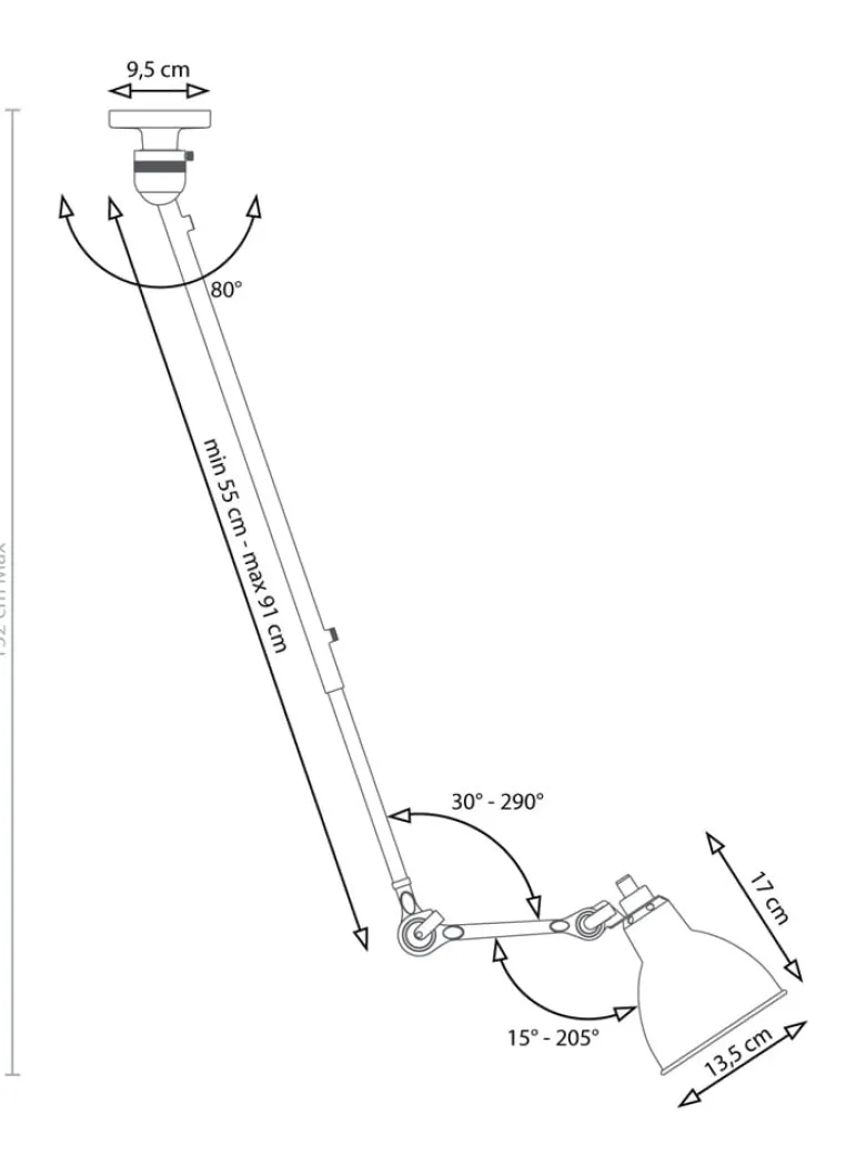 Lampe Gras N°302 taklampa round svart