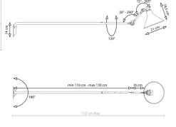 Lampe Gras N°213 vägglampa conic svart/röd