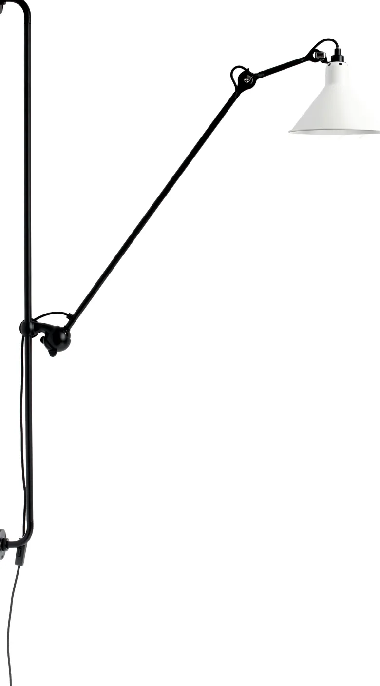Lampe Gras N°214 vägglampa conic svart/vit
