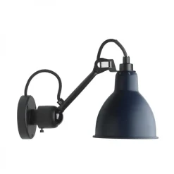 Lampe Gras N°304 vägglampa round svart/blå