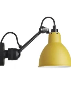 Lampe Gras N°304 vägglampa round svart/gul